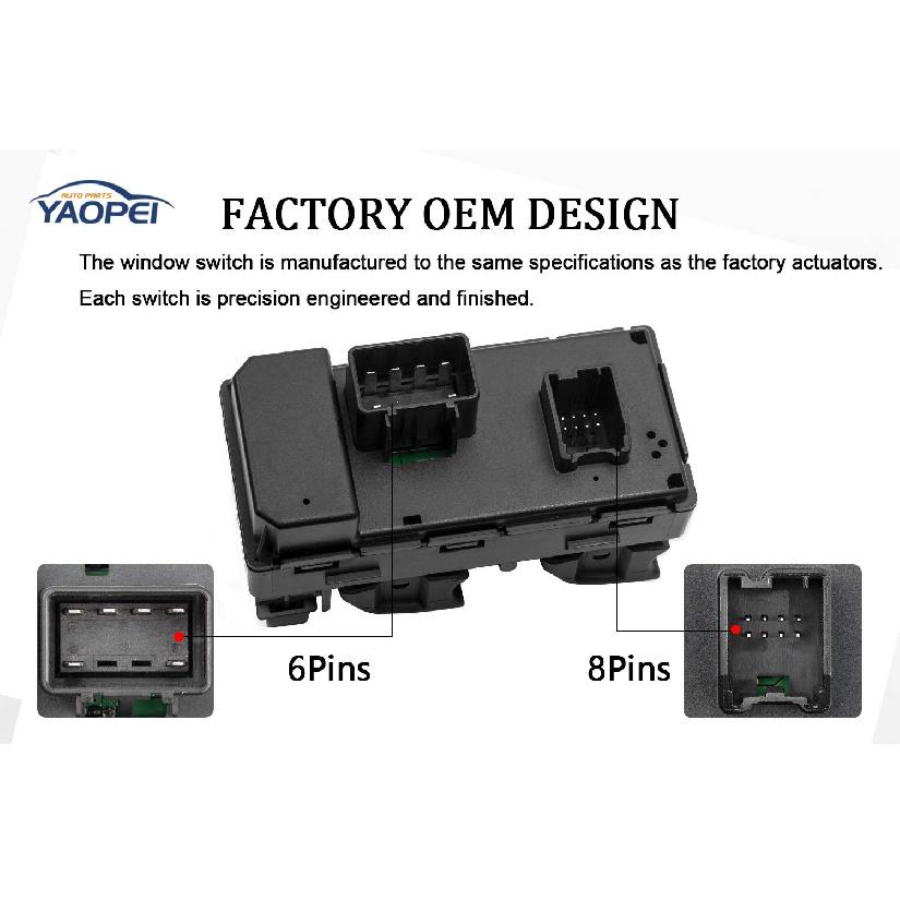 Driver Side Master Power Window Switch For 2007-2013 Chevrolet Chevy Silverado GMC Sierra Traverse HHR 1500 2500HD 3500HD Yukon Buick 25789692