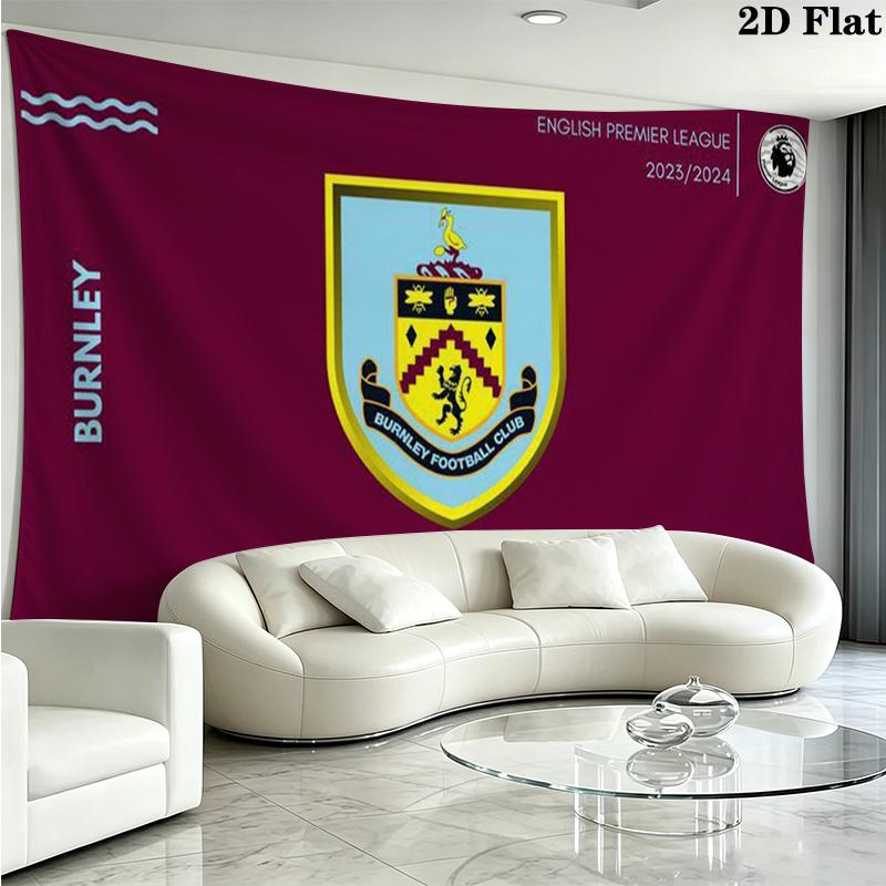 Arazzo da Parete Burnley FC Appeso Estetico alla Parete Coperta in Tessuto Stampato Arazzi Decorativi per Camera da Letto Soggiorno Decorazione per la Casa