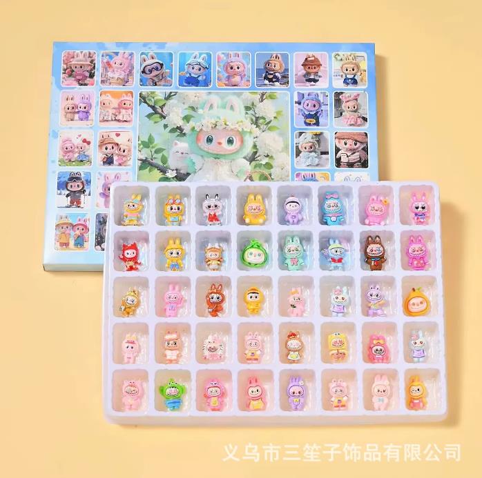 40Pcs Labubu Coin Purses & Key Chains / Key Chains Flocked Labubu Mini Keychain & Car Pendant Car Accessories Gifts