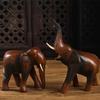 Thai Craft Solid Wood Elephant Carving TV Cabinet Display Shelf Ornament Home Desktop Decorative Item