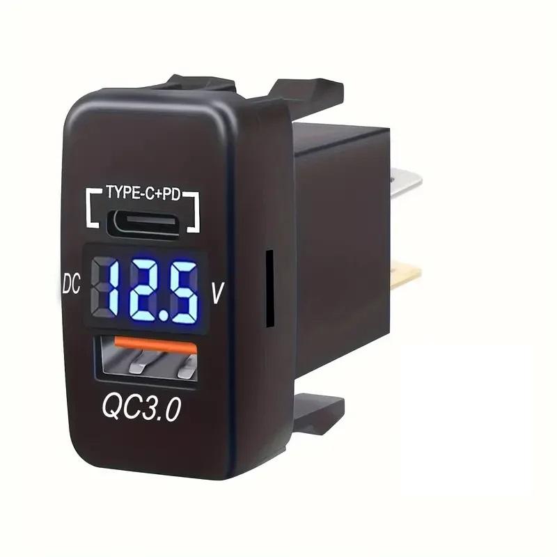 

USB Car Charger Socket Quick Charge 3.0 & PD USB C Port Power Outlet Adapter for 12V/24V Toyota Vehicles