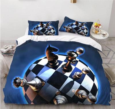 Set copripiumino scacchi internazionale nero bianco a scacchiera a traliccio gioco di competizione per bambini adolescenti set di biancheria da letto