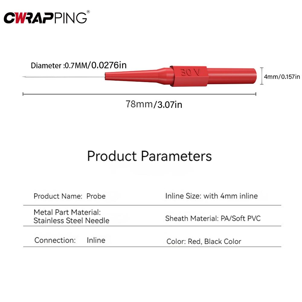 30V Motorcycle Probes Diagnostic Tools Auto Multimeter Test Leads Extention Back Piercing Needle Tip Probes Mechanical Tools