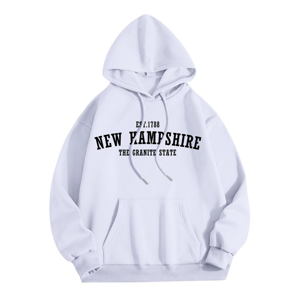 Hanorac cu glugă cu mânecă lungă cu decolteu în formă de O pentru femei