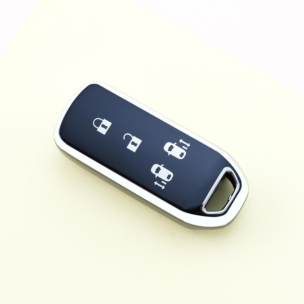 

4 Buttons Keyless Shell Fob Holder For Honda New Nbox N-BOX JF1 / JF2 N-BOX+ Plus N Wagon N-One Custom JF3 / JF4 TPU Car Key Case Cover silver edge key cover чёрный