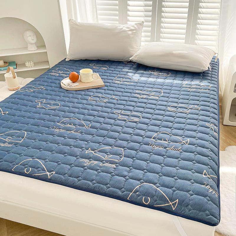 Thick Cotton Fabric Mattress Topper with Elastic Band Quilted Protector Pad Bedspread Winter Mattress Cover for Single/Double