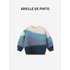 French Arielle De Pinto Boys' Sweater Winter Fashion Boys' Thick Jacquard Gradient Long-Sleeved Top