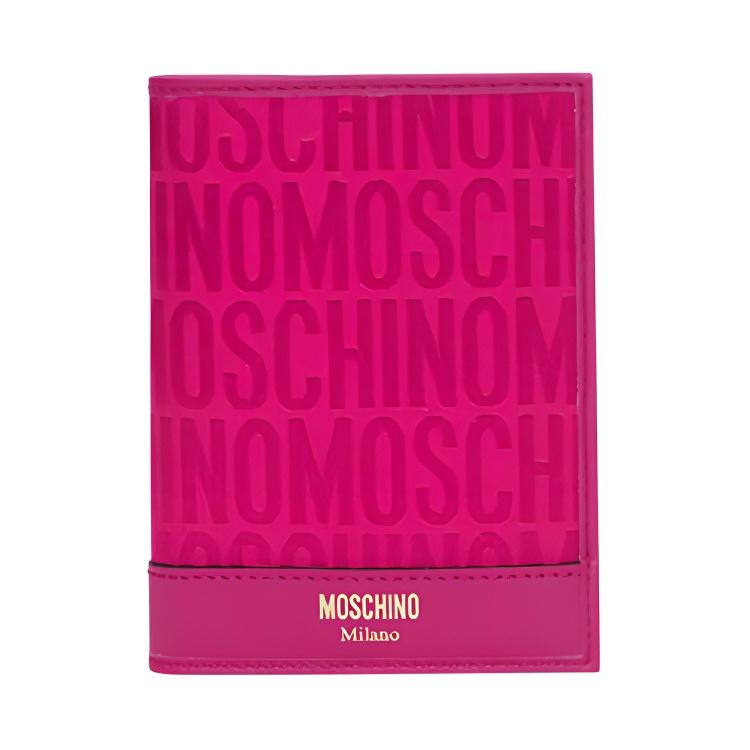 Moschino Allover Jacquard Logo Flap Wallet Women Wallet Purple Red AEF2326MA81108268 Basic Set (Bag+Dust Bag)