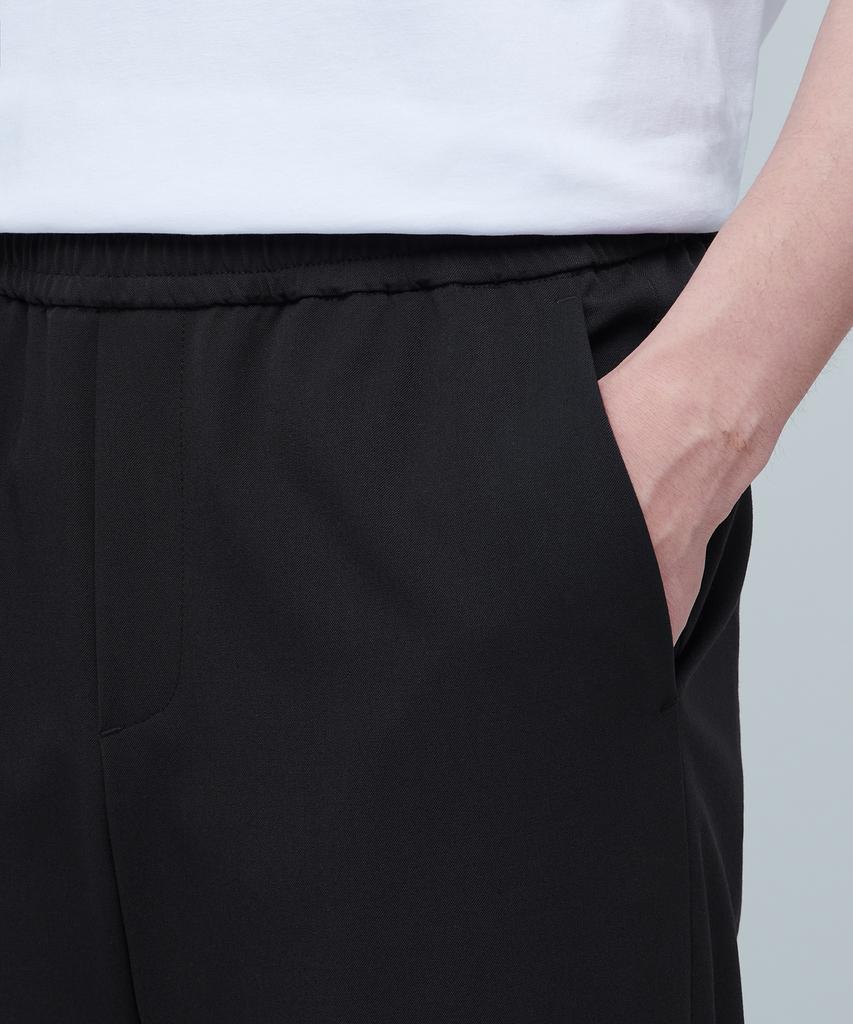 MUSINSA STANDARD Genderless Wide Elastic Waist Slacks [Black]