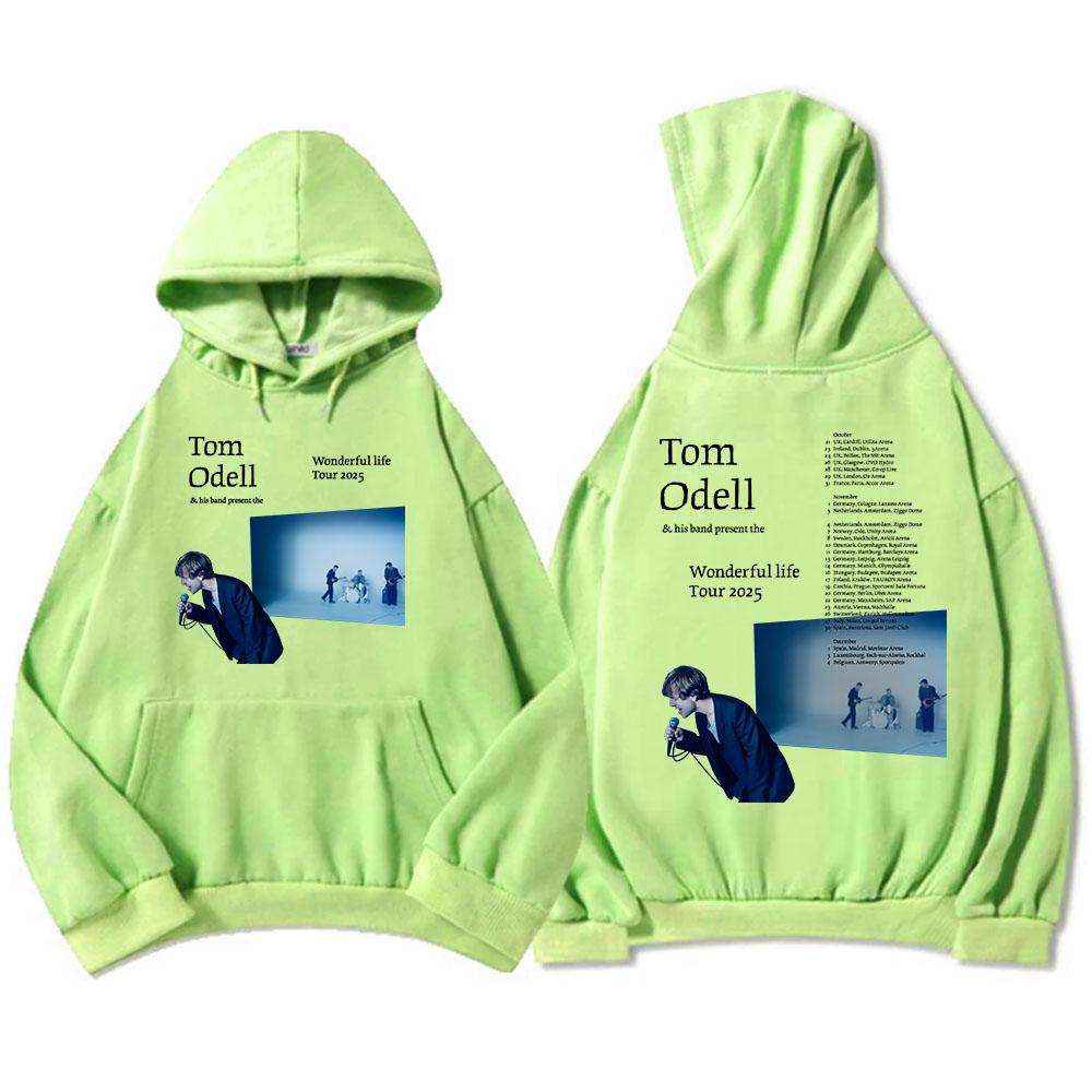 Tom Odell & His Band Present The Wonderful Life Tour 2025 Hoodies Fleece Warm Male Hooded Sweatshirt Casual Loose Men Pullovers