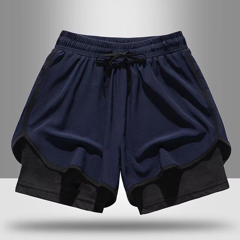 

2025 Мужские и женские шорты для бега в помещении с защитой от просвечивания 3XL темно-синий