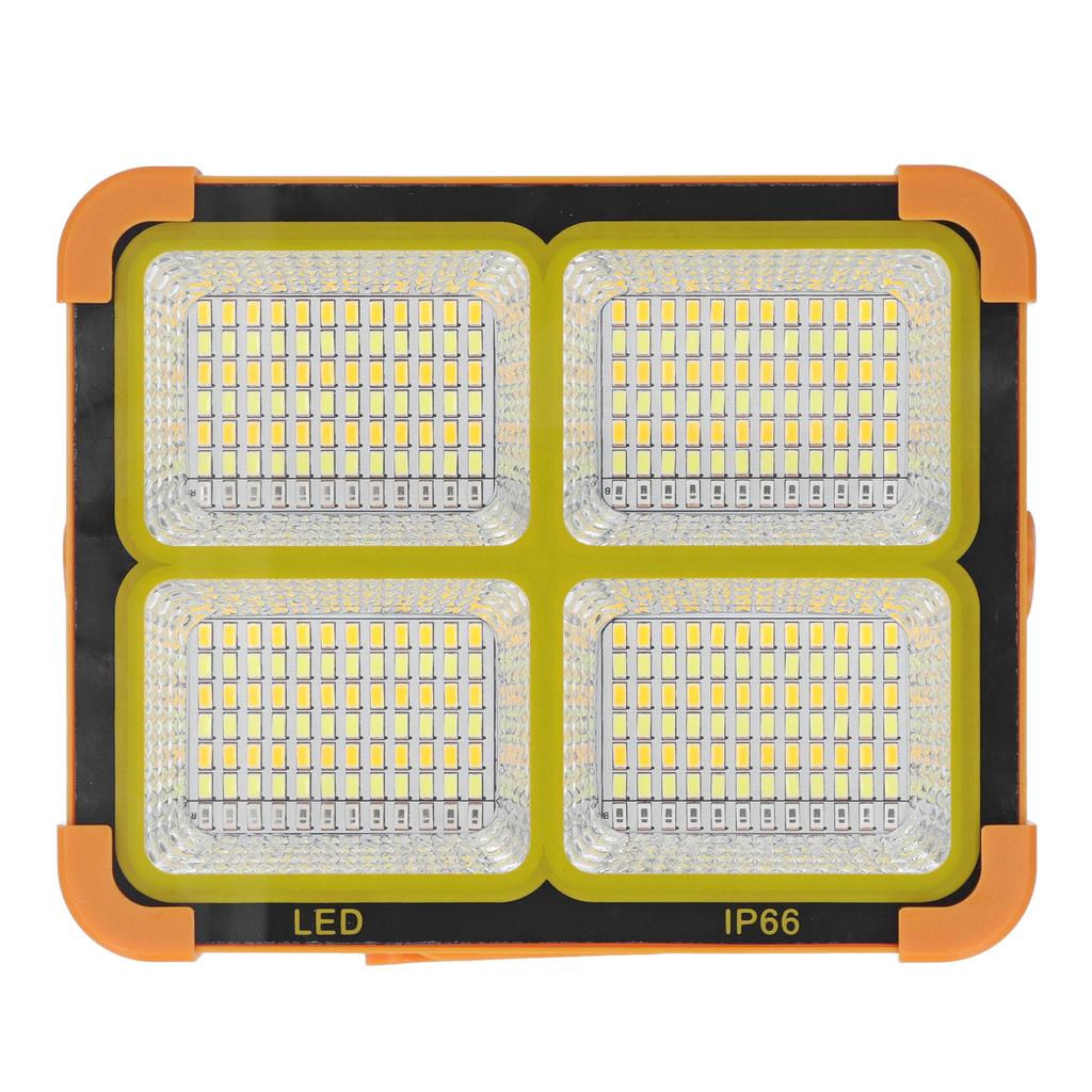 100W Solar Work Light 4 Gear Adjustable IP66 Portable Solar Flood Light for Emergency Garage Pond