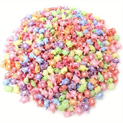 100/300/500 pièces Mignonnes Tortues Acryliques de Zhuhai Perles Biologiques Marines de Zhuhai Couleur Bonbon Perles Espacées Fabrication de Bijoux et Accessoires de Loisirs Créatifs Perles en Vrac