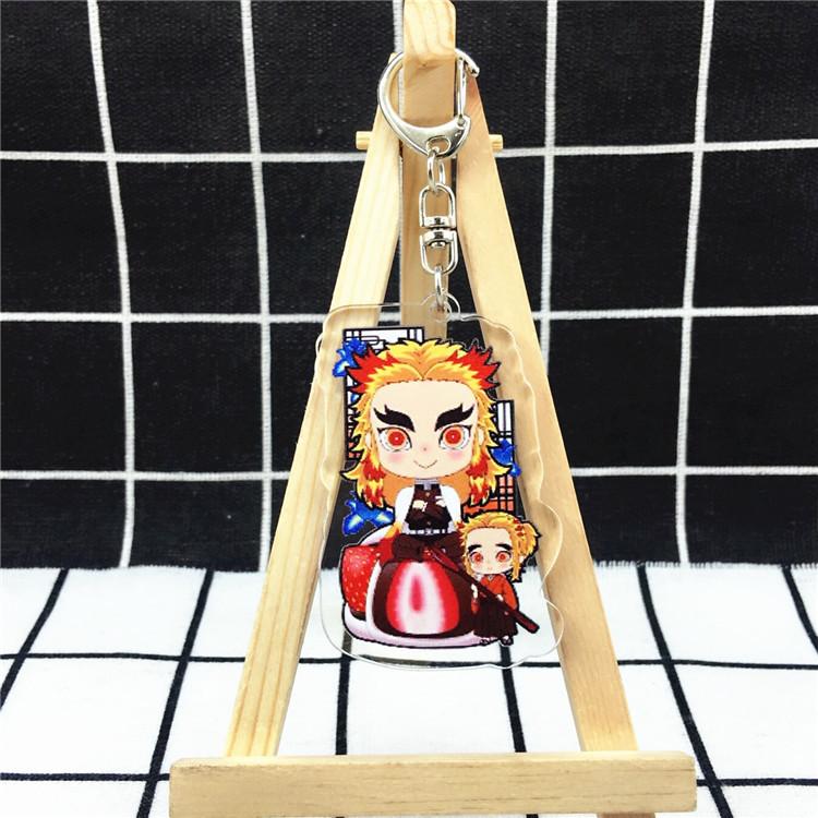 Anime Games Key Rings Demon Slayer Cartoon Character Acrylic Keychain Metal Decoration Accessory Gift Pendant