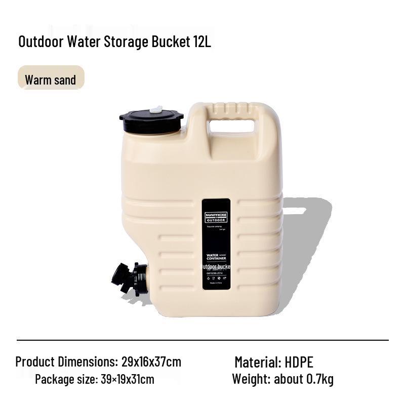 Twelve & Eighteen-Liter Portable Food-Grade Water Storage Buckets for Camping