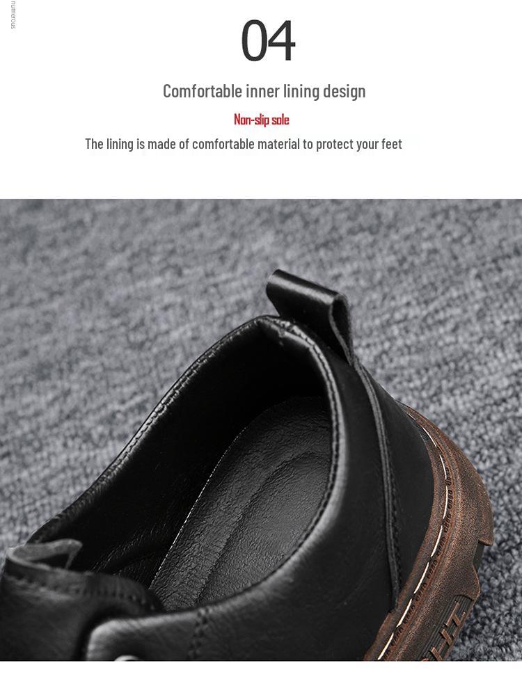 Men's 2023 Autumn Black Casual Retro Leather Shoes – Trendy Non-slip British Style