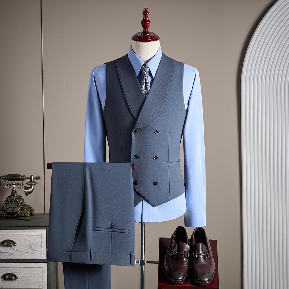 Luxury Men's Custom Suit Set - Tencel Cotton Wool Blend, Fine Twill Fabric, Business Formal Wear.