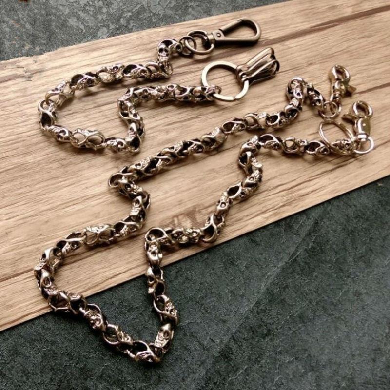 

New Personalized Weight Body Proof Full Ghost Head Trousers Chain Hip-hop Anti Theft Skeleton Retro