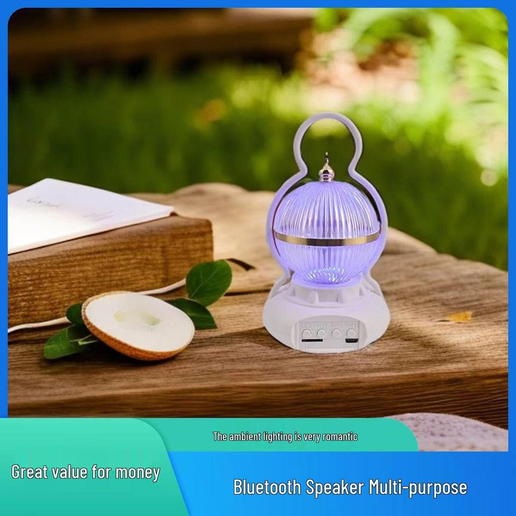 Mini Bluetooth Speaker with Seven-Color Ambient Light for Camping & Home