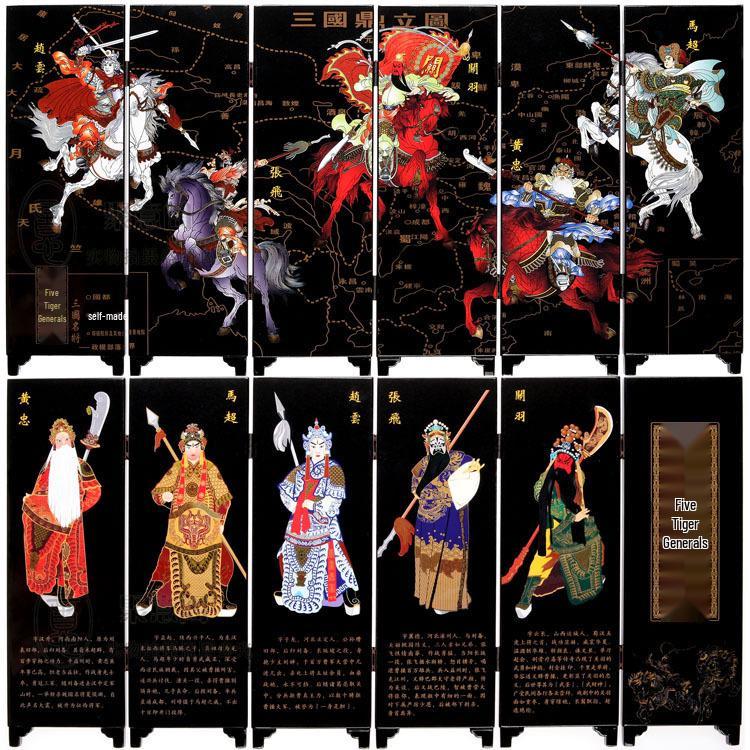 Chinese Style Desktop Lacquer Screen Ornament - Handmade Souvenir Home Decoration Gift