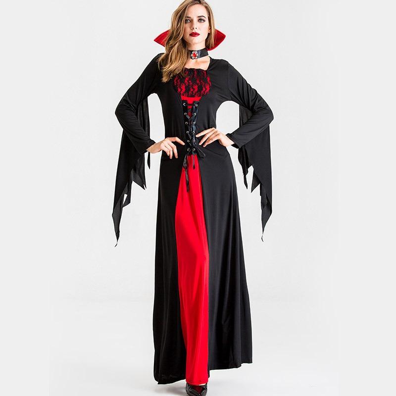 Halloween Demon Vampire Ghost Bride Reaper Wizard Costume Vintage Court Costume