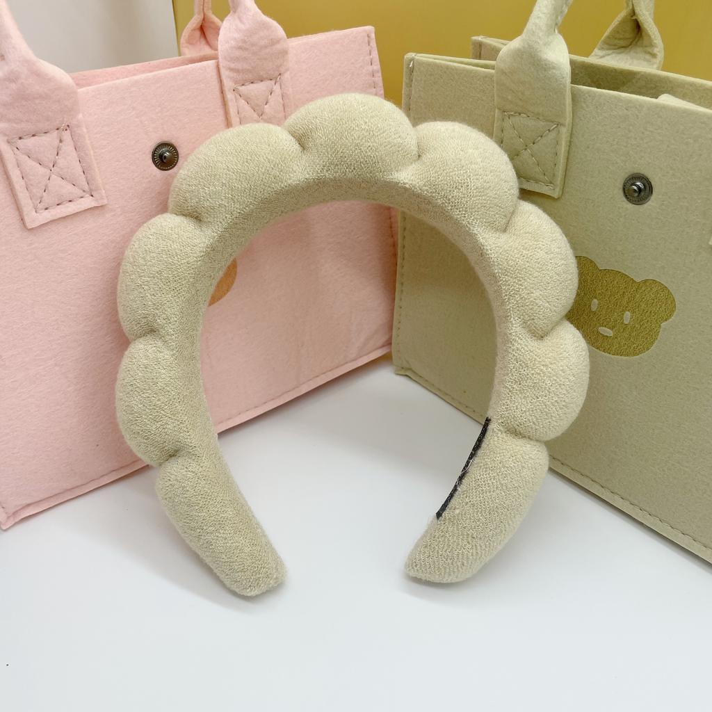 Fashion Microfiber Washing Wristbands Scrunchies Puffy Headband Spa Bubble Headband for Washing Face Makeup Shower Skincare