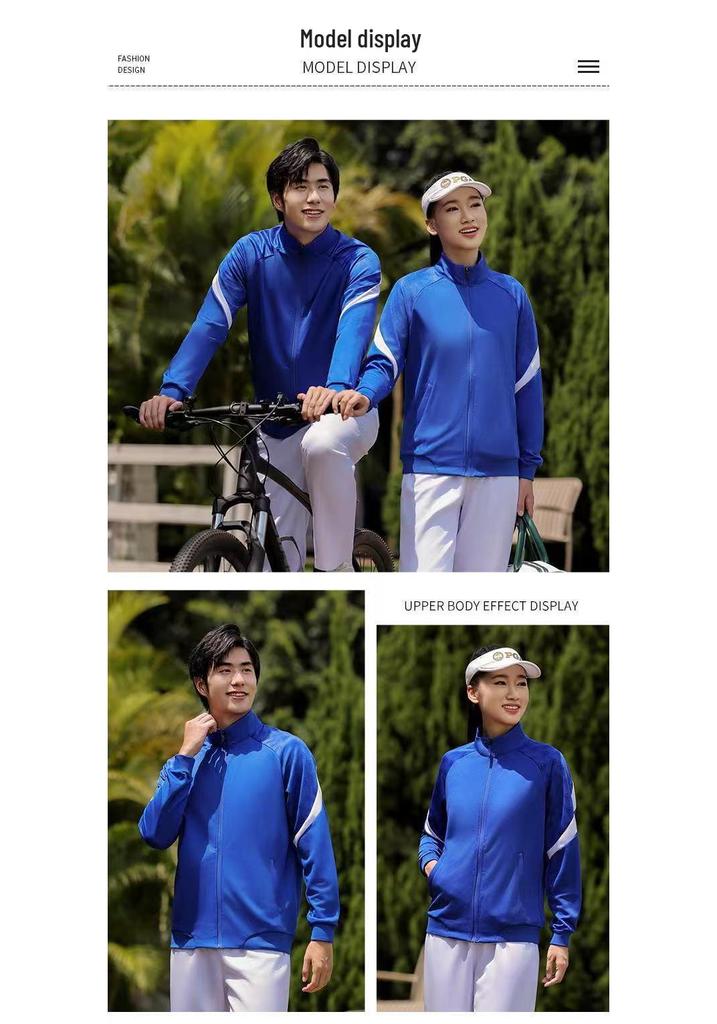 Unisex Casual Sportswear Set: Long Sleeve Zipper Jacket for Spring/Autumn Running & Training