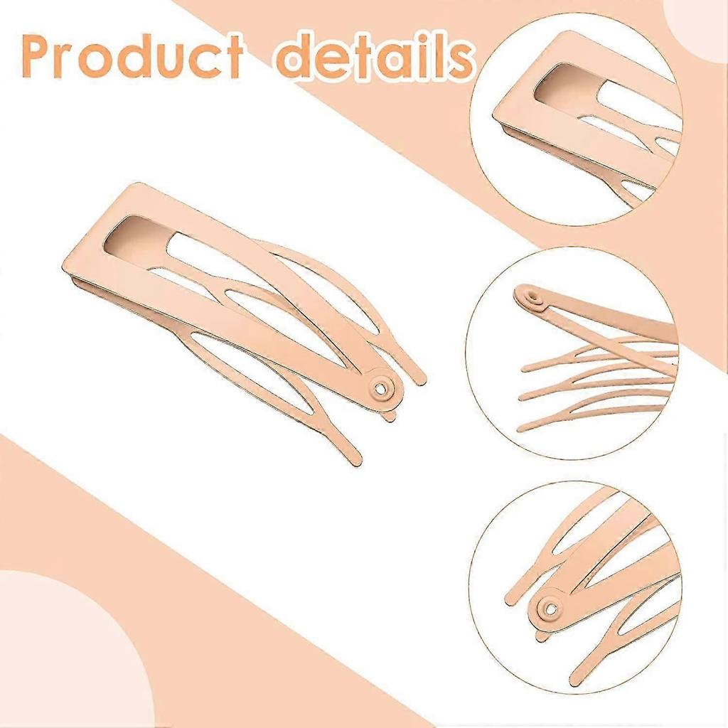 24 Pieces Double Grip Hair Clips Metal Snap Hair Clips Women Hair Barrettes for Hair Making, Salon Supplies (Cream)