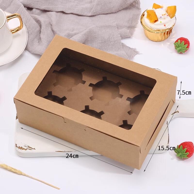 Portable Kraft Cupcake & Dessert Packaging Boxes