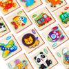 Kids Toys Wooden 3D Puzzle 10.5c*10.3cm Cartoon Animal Cognitive Jigsaw Puzzle Educational Toys for Children Gifts