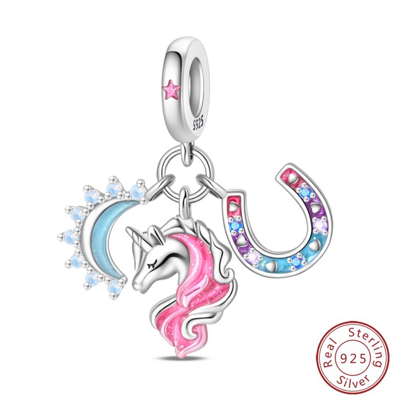 Sweet Copper Princess Dress Rabbit Koala Rainbow Horse Cat Charms Beads 3Mm Diy Fine Jewelry Gifts