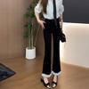 Fashionable Lace Flared Jeans for Women, 2026 Summer Cropped Bell-bottom Pants