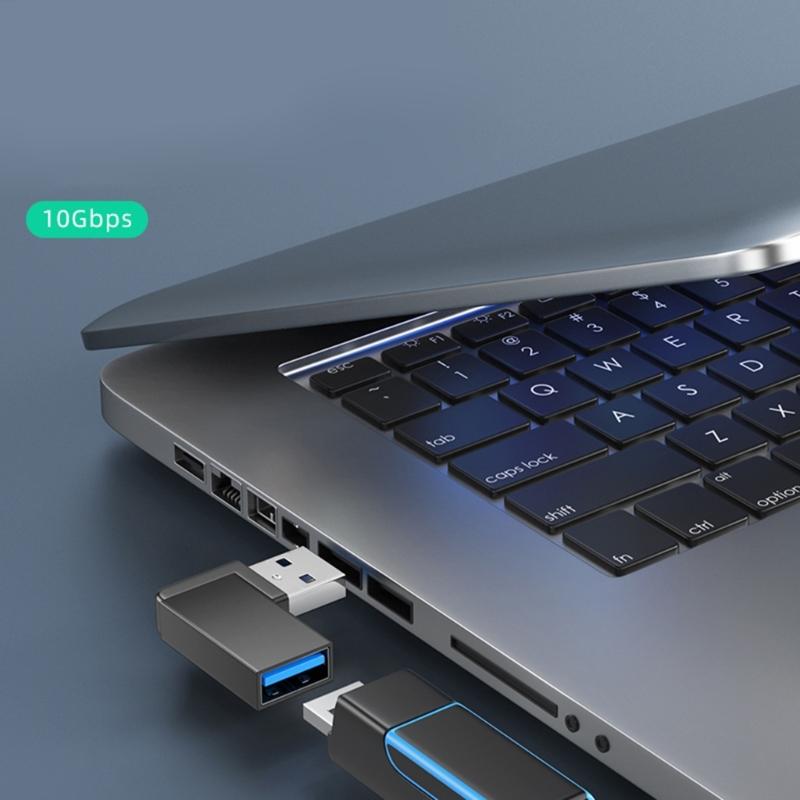 USB 3.2 90 Degree Male to Female Connectors for Protecting Device Port in Tight Space in Computer Connection