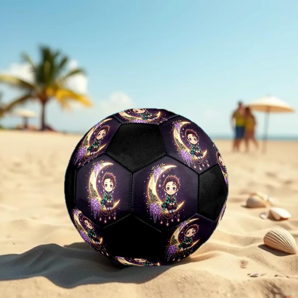 1pc Demon Slayer Kimetsu no Yaiba Football Soccer Ball Size 5 Indoor Soccer Ball Fashion Colorful Backyard Game -Great For Sports Fans Gift HE2