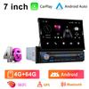 TOYOUSONIC 7” 8+128GB Car Radio Android CarPlay Multimedia Video Player Retractable Screen GPS Navigation Auto Audio 4G Stereo