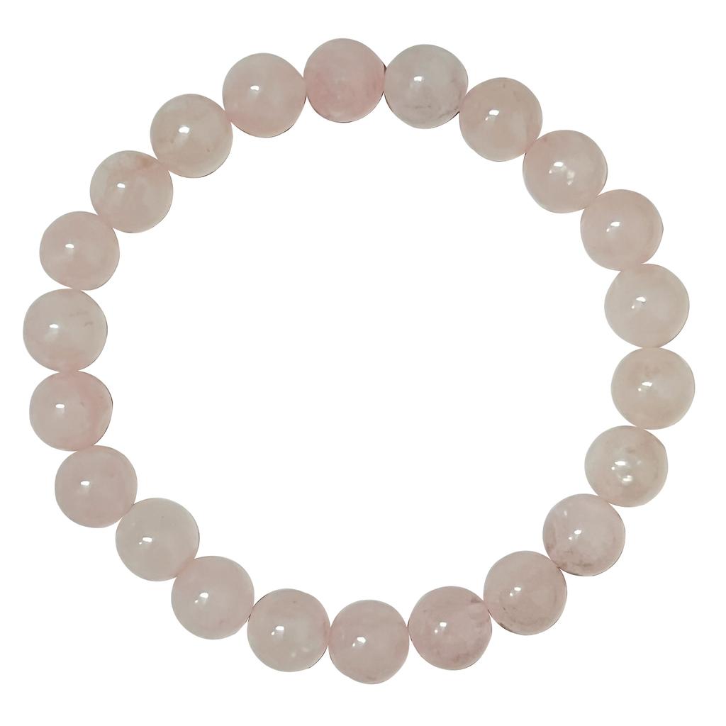 Pink Crystal Bracelet for Women 8mm Round Beads Beaded Bracelets 10mm Semi-Precious Gemstone Bangle Jewelry Gifts