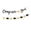 Glittering Congrats Grad Banner Graduation Party Ornament Hanging Decoration for Class of Graduation Celebration