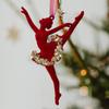 Xmas Tree Ballet Girl Hanging Ornament Lightweight Plastic Decoration Pendant for Holiday Home and Office Use