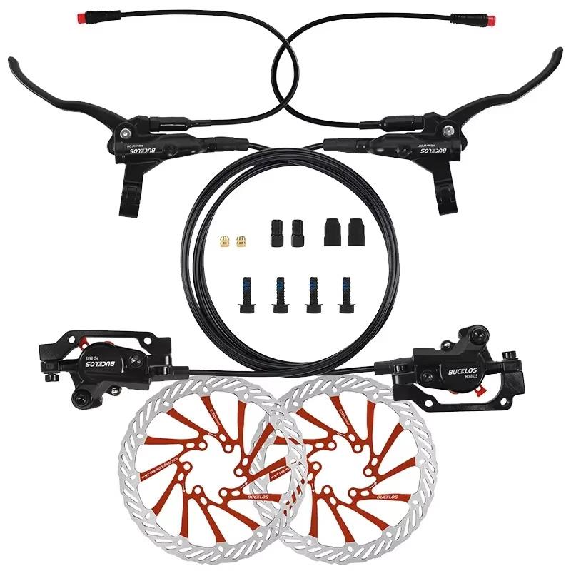 2 Piston E-Bike Disc Brake Set Power Off Bicycle Hydraulic Disc Brake E Scooter Power Control Shifter Bicycle Brakes 160 rotors