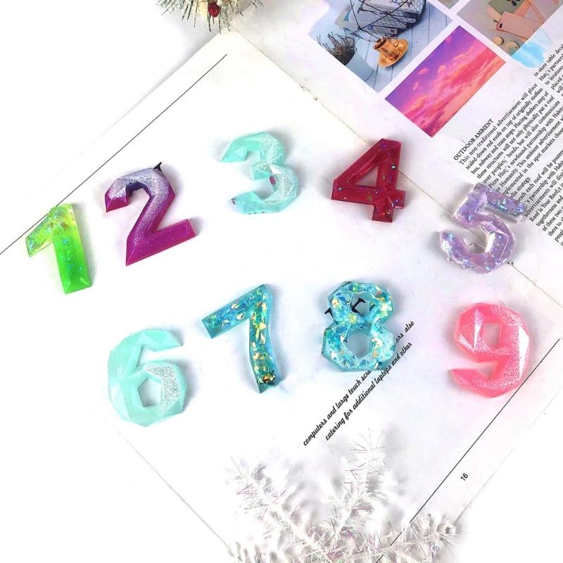 Semi-Stereoscopic Resin Keychain Molds DIY Alphabet Number Casting Mold Jewelry Craft Making Tools for Making Ornaments