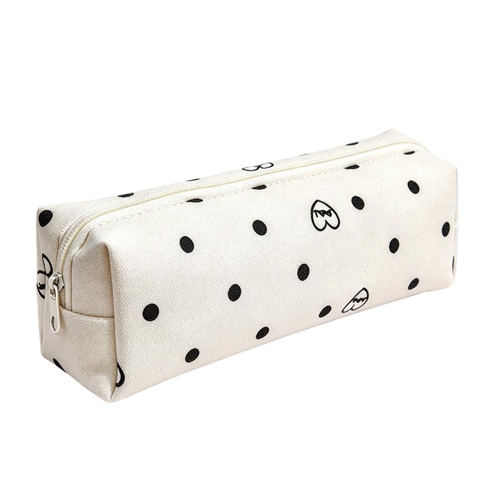 Rabbit Floral Polka-Dot Print Pencil Pouch Zipper Closure Stationery Storage Bag Pen Bag  Students