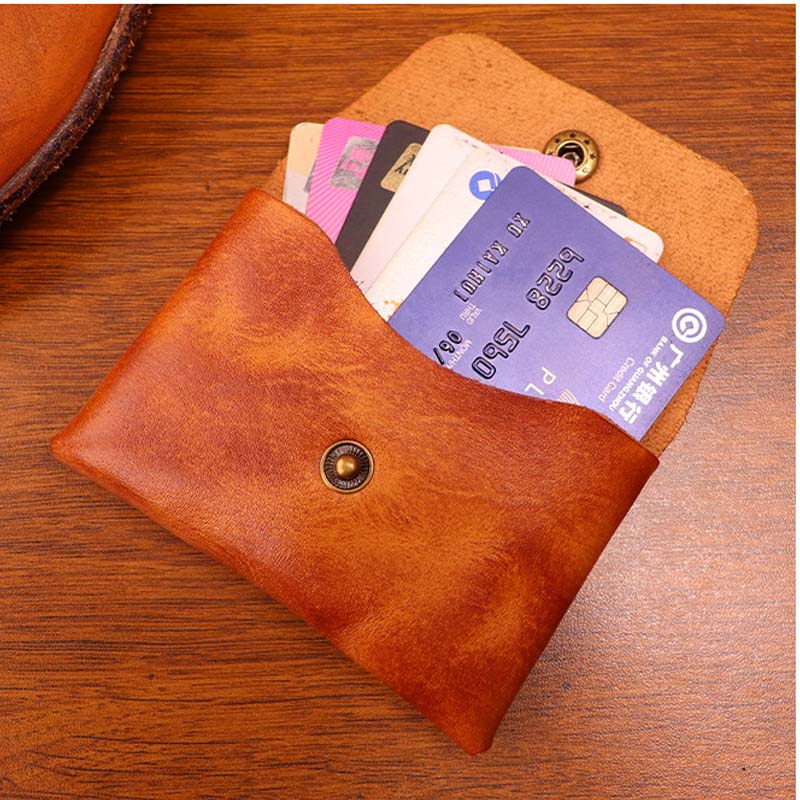 Кошелек ручной работы из кожи для монет — фото 7