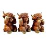 New resin statue ornament, cute and creative decoration, don't listen, don't look, don't say Highland cow desktop decoration
