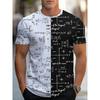 Men's Short Sleeve T-Shirt Round Neck Fashion 3D Digital Printing Outdoor Top Tees Sports Clothing