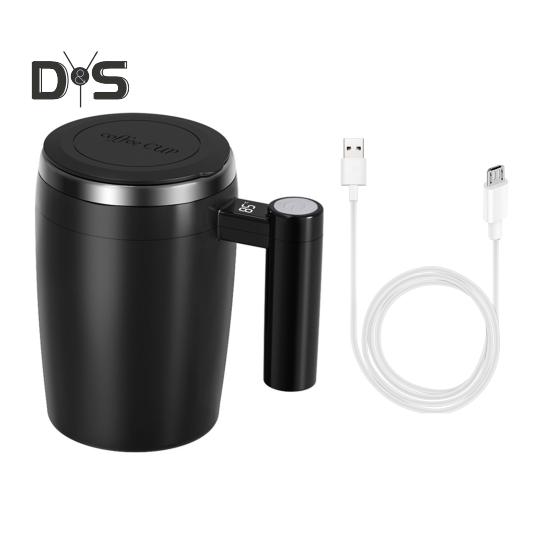 

Магнітна чашка для кави, що самостійно перемішує, 400 мл, електрична чашка для перемішування з кришкою, автоматична чашка для змішування кави, молока, чаю, ізольована пляшка з нержавіючої сталі чорний