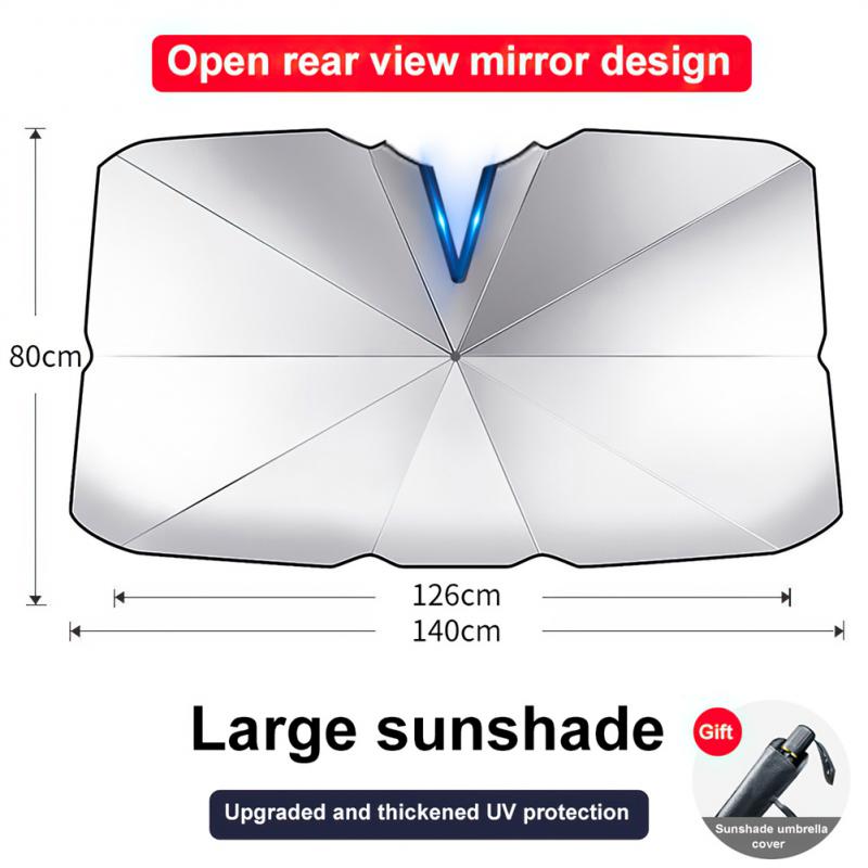 Car Sunshade Front Windshield Retractable Folding UV Protect Sunshade Umbrella Type Sun Protection Heat Insulation Car