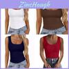 Canotta Bodycon Senza Maniche Streetwear con Scollo Quadrato per Uso Casual e Fitness