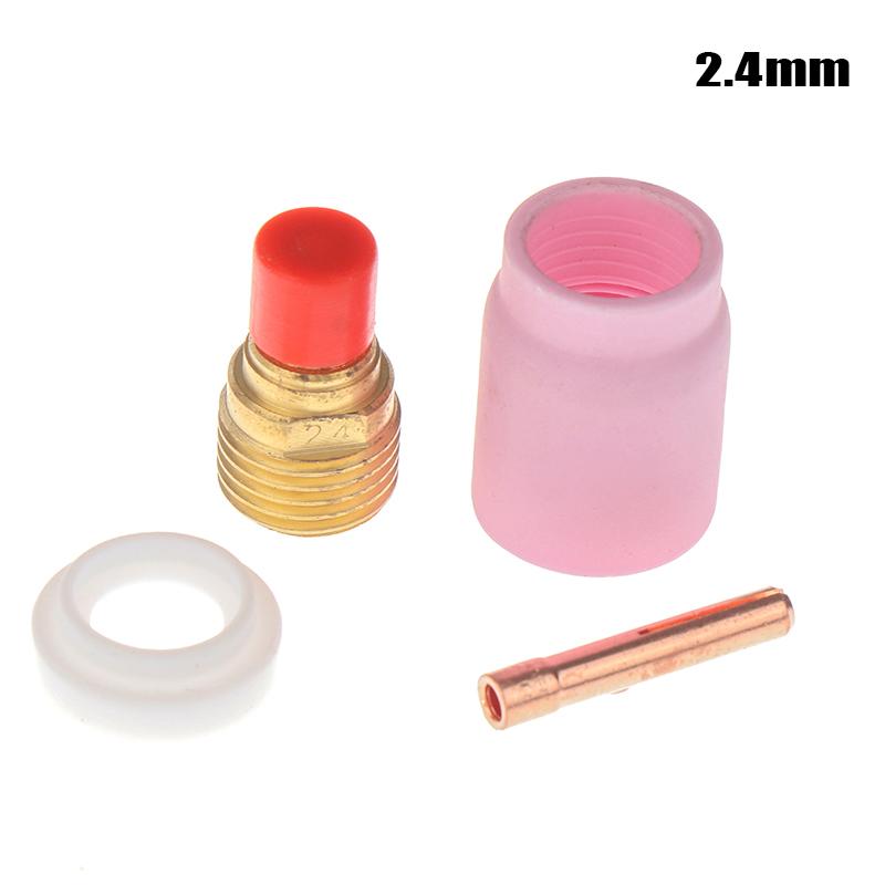 4Pcs TIG Gas Lens Kit 1.0/1.6/2.4/3.2mm FIT TIG Welding Torch PTA DB SR WP-9/20/25 Series Argon Arc Welding Torch Accessories