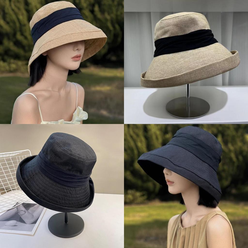 Cotton Fisherman Hat For Women Summer Sun Protection Wide Brim Casual Sun Hat