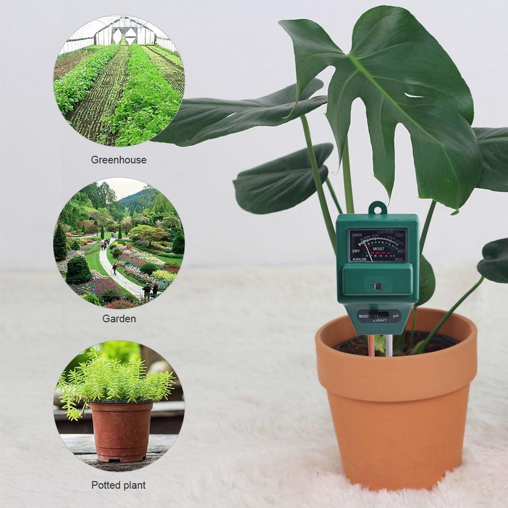 3 In 1 PH Tester Moisture Measuring Humidity Light Meter Hydroponics Analyzer Gardening Detector Hygrometer
